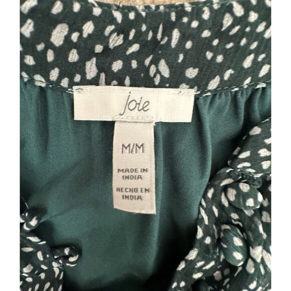 JOIE Balloon Sleeve Dress Green Artic Animal Spot Flowy Women’s Medium NEW NWTs - Picture 4 of 11